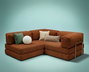 Atelier Del Sofa Kanyon - Sofá-cama de esquina Rojo azulejo